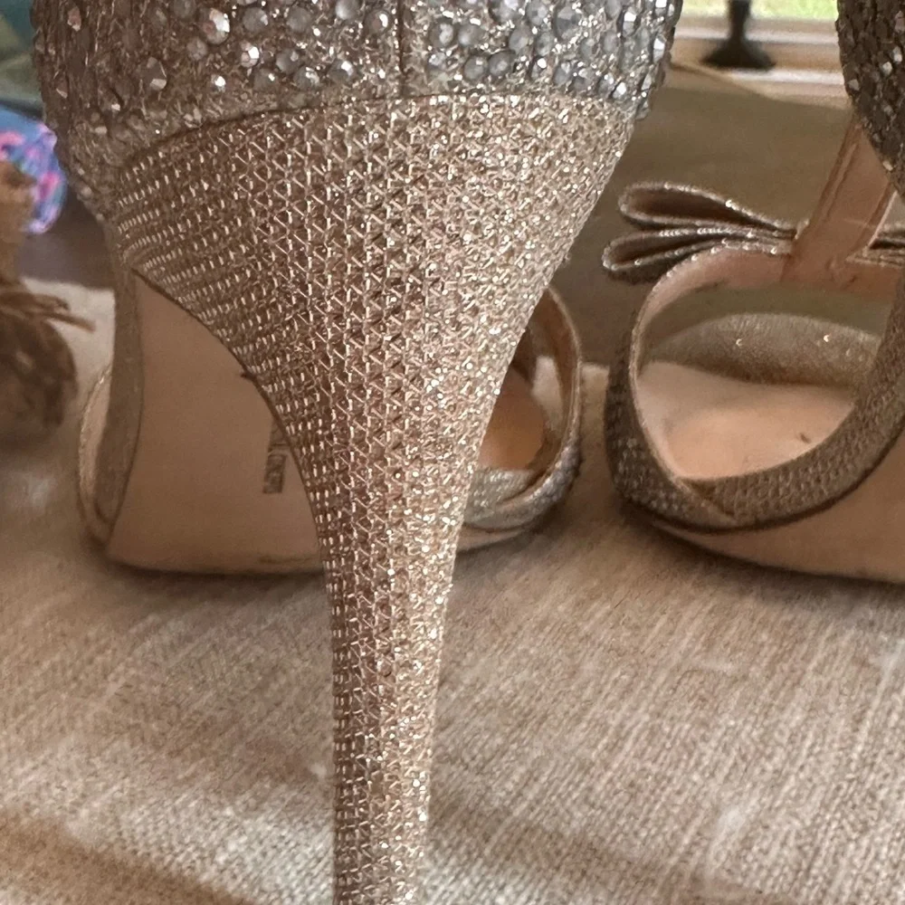 INC International Concepts Glittering Silver Heels - Picture 9 of 15